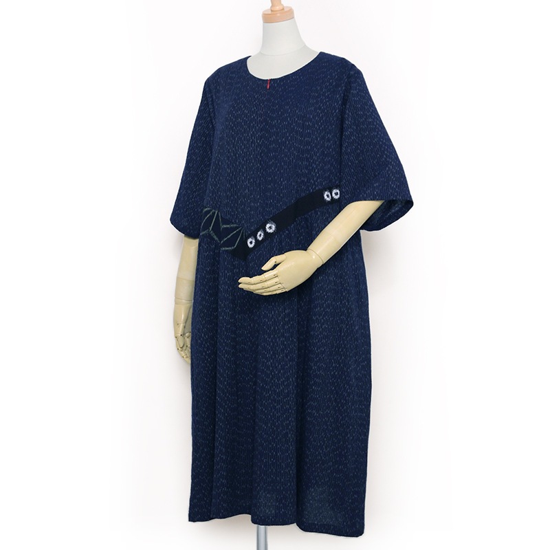 ワンピース 彩藍 文人しじら ブルー 綿100 宮田織物 公式通販サイト