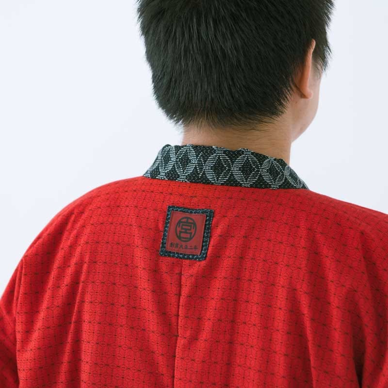 半纏 [狐火はんてん oversized] ブラック ロング100cm丈 ※リバーシブル