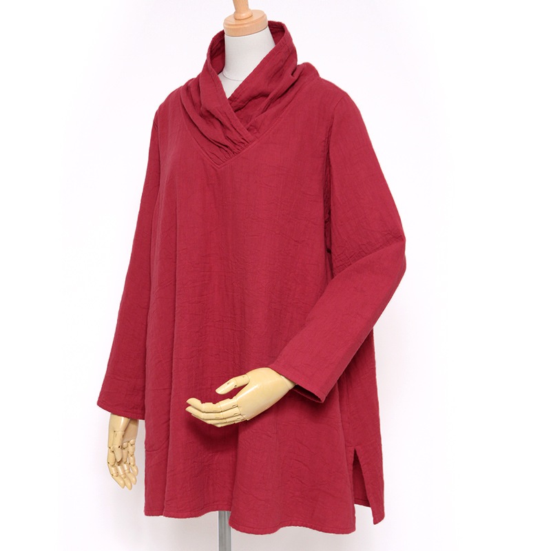 五感 トリプルガーゼ [プルオーバー チュニック丈] 全3色 綿100％ M