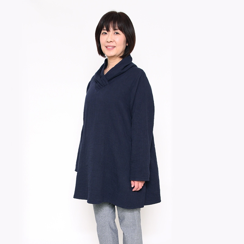 五感 トリプルガーゼ [プルオーバー チュニック丈] 全3色 綿100％ M