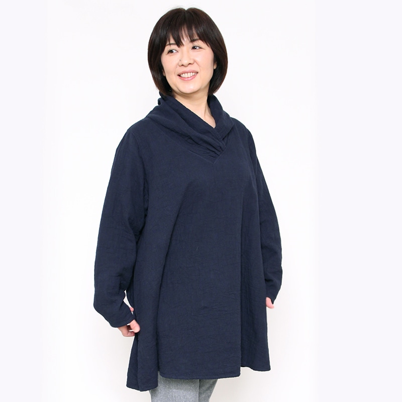 五感（gokan）藍染めトリプルガーゼチュニック 五感 トリプルガーゼ [プルオーバー チュニック丈] 全3色 綿100％ M