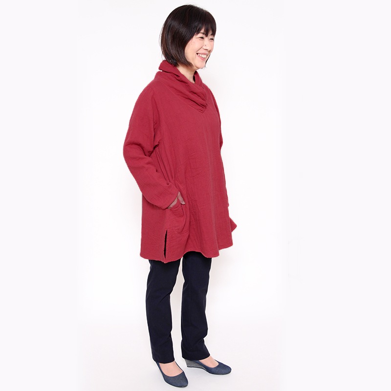 五感 トリプルガーゼ [プルオーバー チュニック丈] 全3色 綿100％ M