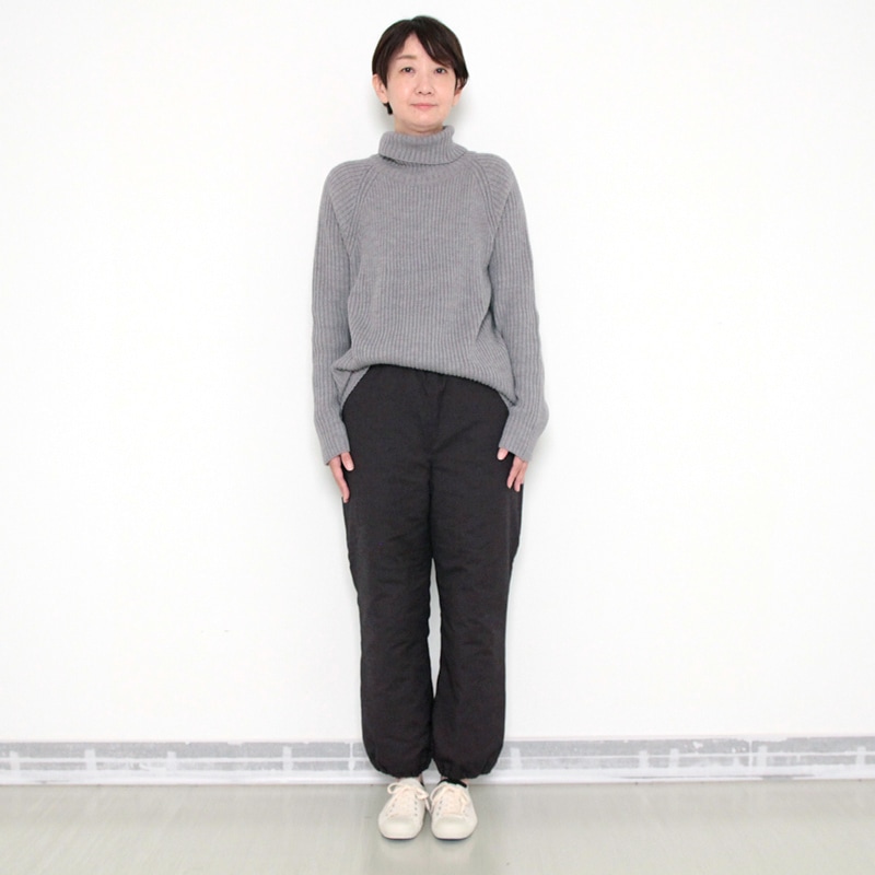 新作】キルトパンツ [茶の花] 紺・グレー 冬向け M・L もんぺ型 男女