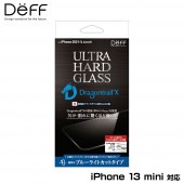 iPhone 13 mini 用 保護 ガラスフィルム ULTRA HARD GLASS for アイフォン 13 ミニ ブルーライトカット deff AGC DragonTrail X 原板 0.5