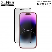 iPhone 14 Pro 液晶強化ガラスフィルム GLASS PRO+ 低反射タイプ for アイフォン 14プロ 液晶保護 9H高硬度 アンチグレア 反射防止|SIMロックフリー端末|スマートフォ