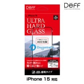 iPhone15 饹ե ULTRA HARD GLASS for ե 15 Ʃ  AGC DragonTrail X  Deff 󤿤Žդġդ