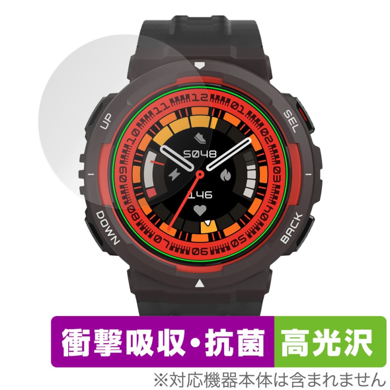 Amazfit Active Edge �ݸ�ե���� OverLay Absorber ����� ���ޥ��ե��å� ���ޡ��ȥ����å��ѥե���� �׷�ۼ� �֥롼�饤�ȥ��å�