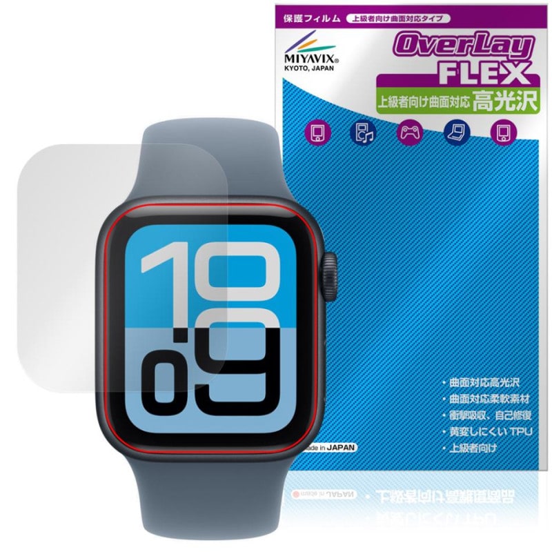 Apple Watch SE 3 40mm �ݸ� �ե���� OverLay FLEX ����� for ���åץ� ���åץ륦���å� �������� �վ��ݸ� ���� �׷�ۼ� Ʃ��