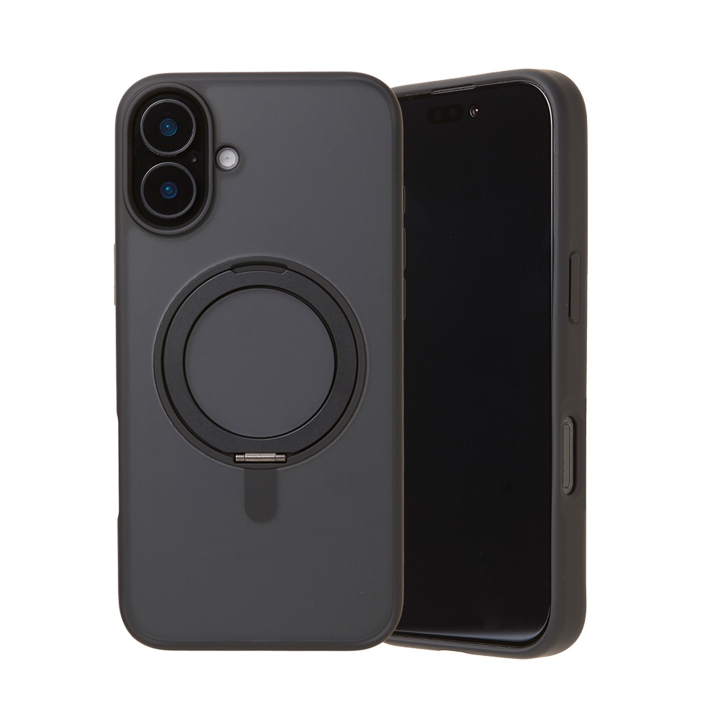 iPhone16 ETANZE RING MASTER for iPhone 16(�֥�å�) 360�ٲ�ž MagSafe��� ������� �ե��󥬡���� ��ǽ���ä��ϥ��֥�åɥ����� Deff �ǥ�����