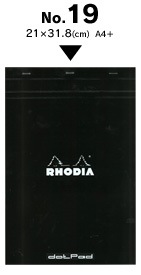 RHODIA �֥��å����ǥ��� �ɥåȥѥå� No 19(�֥�å����С����ɥå�����)