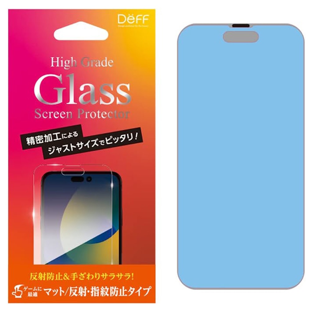iPhone14 Pro �� ���饹�ե���� �վ��ݸ� High Grade Glass Screen Protector for iPhone 14 Pro �ޥå� ȿ���ɻ� �����ɻ� Deff �ǥ�����