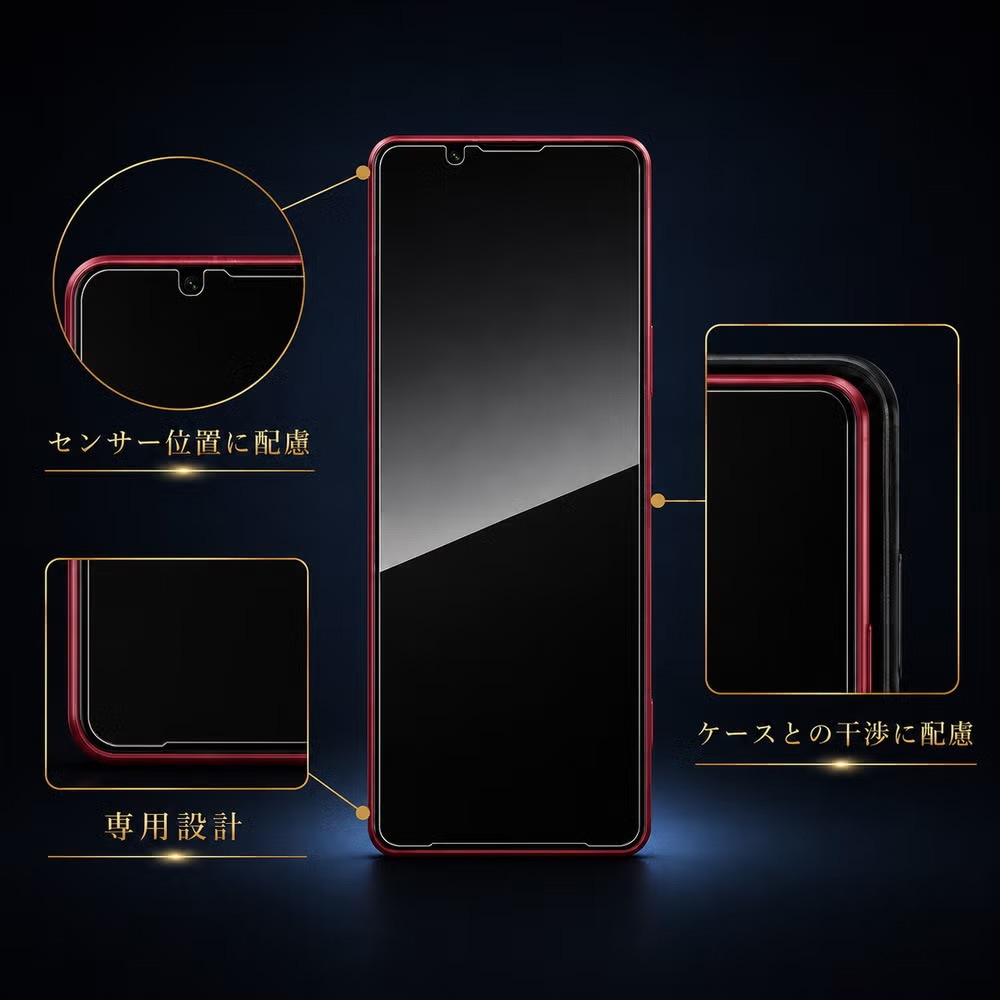 Xperia 1 VIII / Xperia 1 VII / Xperia 1 VI ���饹�ե���� PREMIUM GLASS for �������ڥꥢ (���ꥢ) ����� Deff ���󤿤�Ž���դ�
