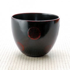 黒色漆器椀 木製箱付き ゆらぎボール 渕銀 赤/黒（中） 木製 漆塗り FC7-4/8 漆器の井助