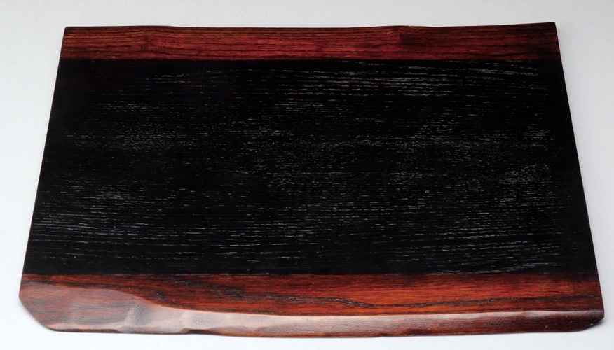 天然木製 尺3寸 長板膳 黒 漆塗り | ランチョンマット | 曲げわっぱと