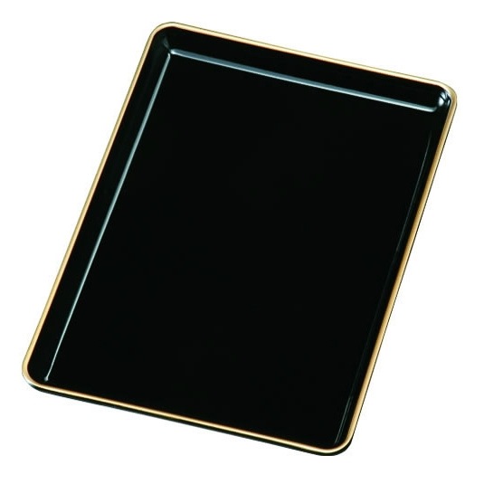 漆器 切手盆 金色装飾 紀州塗り PC 7寸 切手盆 祝儀盆 【 お盆 トレー 慶弔 名入れ 家紋