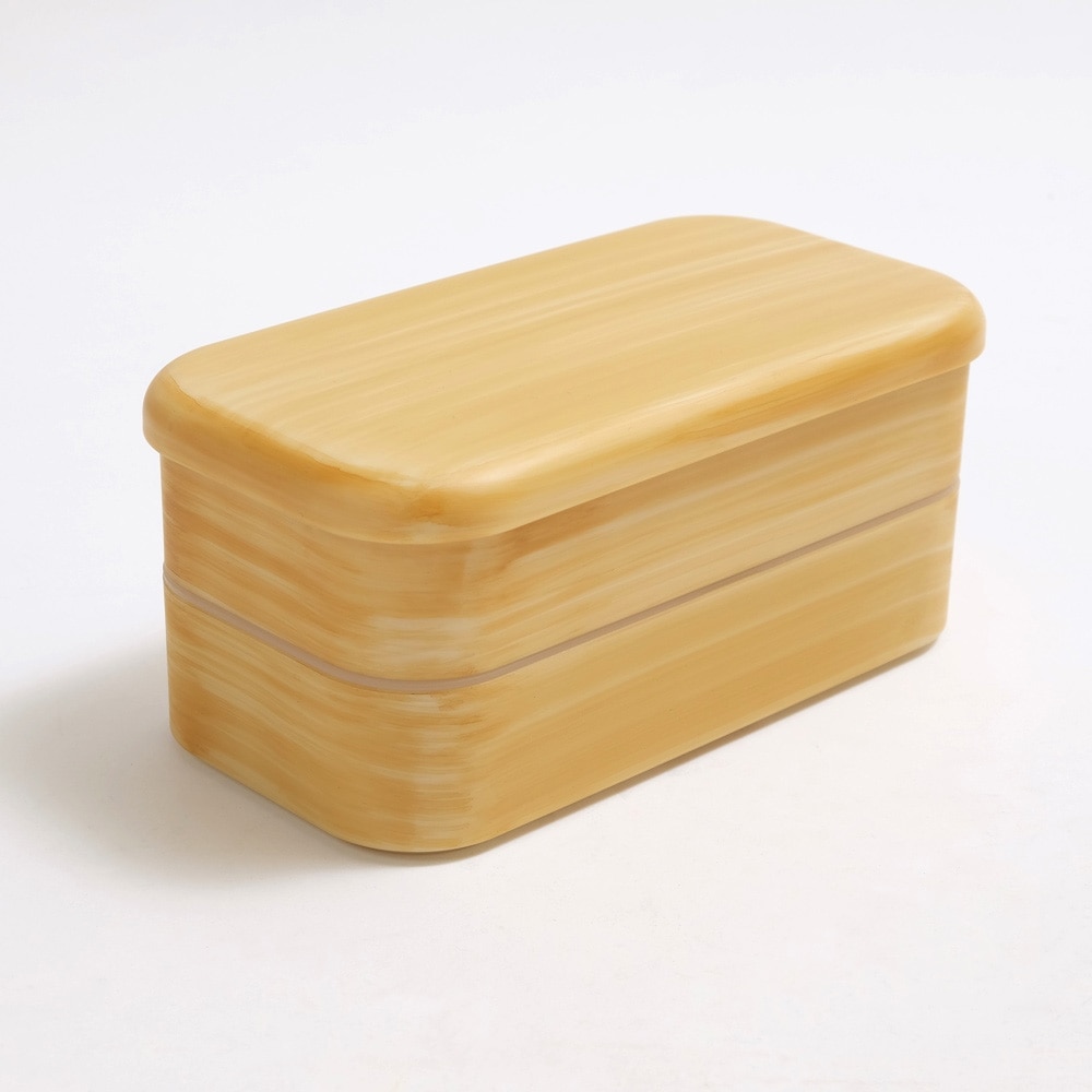 送料無料 お弁当箱 紀州塗り メンズ 2段 ランチボックス 白木塗り