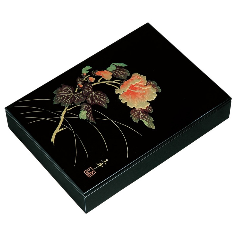 漆塗り箱 花壁 Flower Wall K-HERITAGE 紀州塗り 木製 尺1寸 板蓋手許箱 紀の花（A4判） | カテゴリ2,文庫