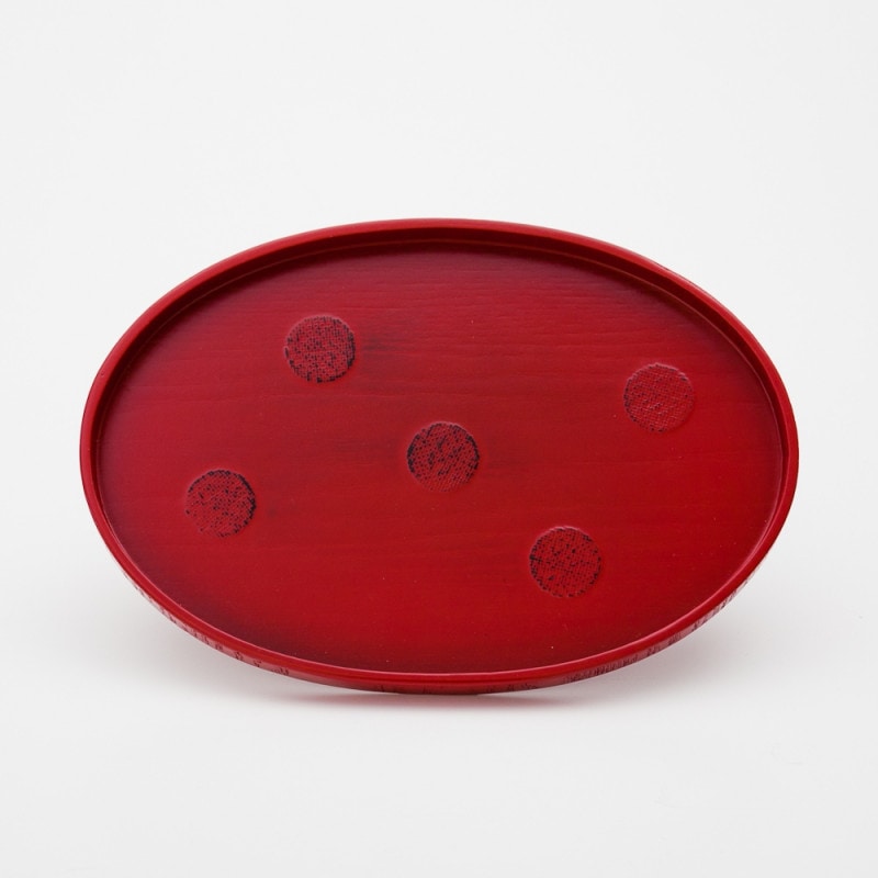 漆器 盆 天然木製 8寸 小判盆 水玉 根来 漆塗り 24cm | 盆・膳・トレー