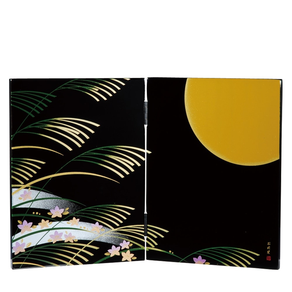 屏風、日本製、高級仕上げ、 紀州塗り 木製屏風 日本の歳時 お月見 | 特集,迎春特集 | 曲げわっぱと