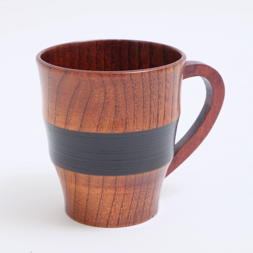 天然木製 那智マグ 黒 漆塗り | カップ・茶器・酒器,カップ | 曲げ