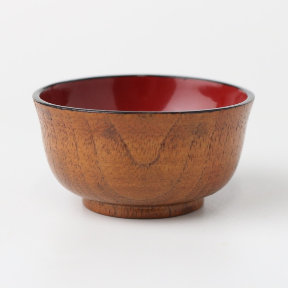 天然木製 ぐい呑み 内朱 漆塗り | カップ・茶器・酒器,酒器 | 曲げ