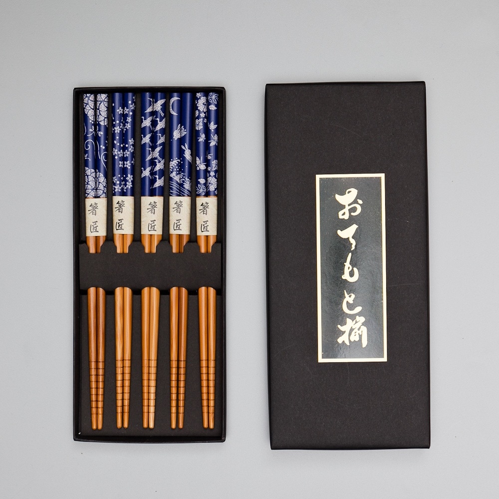 天然竹製 箸 5膳セット 吉祥文様 ギフトBOX入り お箸 おはし | 箸