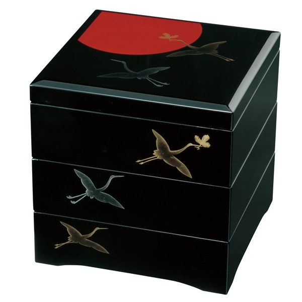 源右衛門 窯 鶴模様の三段重 お正月準備