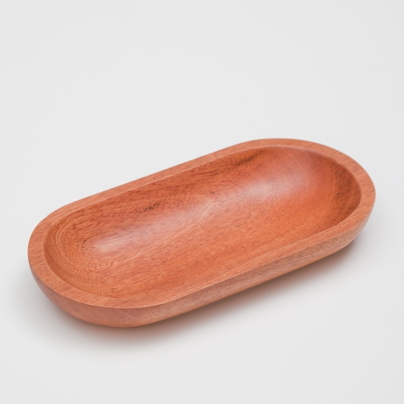 天然木製 ソリッド キッズ オーバルプレート マホガニー Oval