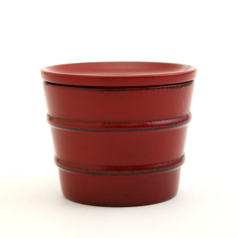 天然木製 薬味皿付 そば猪口 根来 漆塗り | 皿・盛器,銘々皿