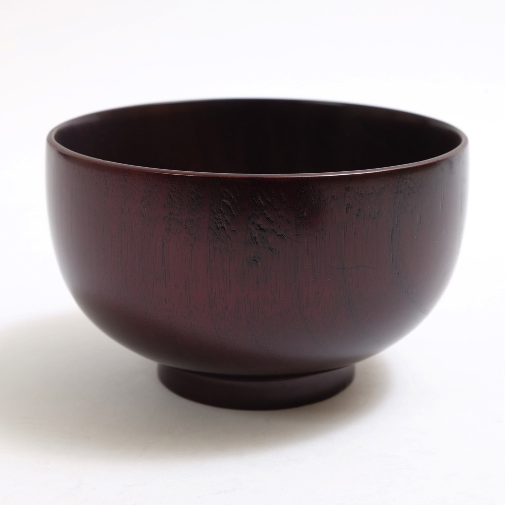 紀州塗り 天然木製 大汁椀（13cm） 紫檀ブラウン | 多用椀・丼椀・麺鉢