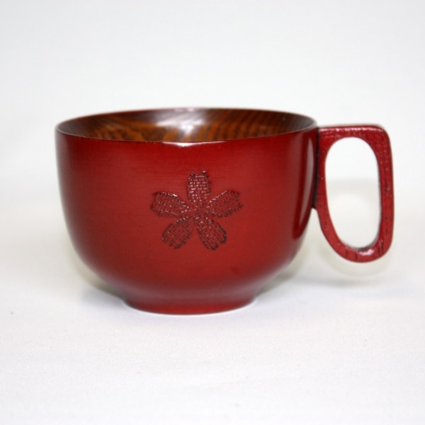 天然木製 スープカップ 大和さくら 根来 漆塗り | カップ・茶器・酒器