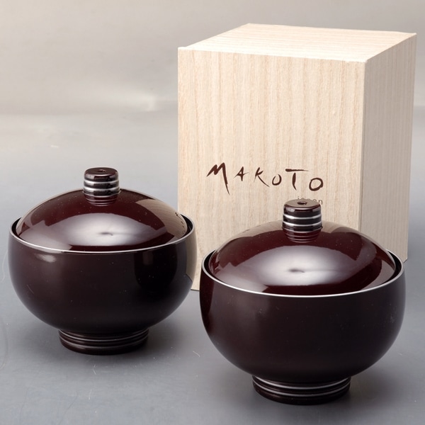 紀州塗　朱　喜び　漆塗り　吸物椀　10個セット　蓋付　ヒビ、ハゲあり 紀州塗朱喜び漆塗り吸物椀10個セット蓋付ヒビ、ハゲあり