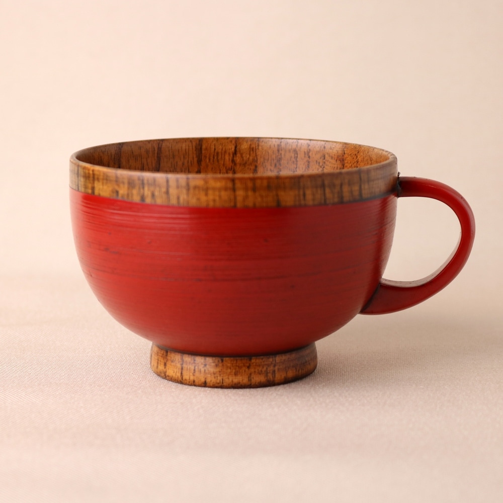 あかおかずき 天然木製 カスミ スープカップ 朱 漆塗り | カップ・茶器・酒器,カップ