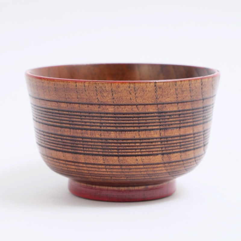 天然木製 汁椀 千筋渕 赤 漆塗り | 汁椀,木目・木地呂 | ホーム