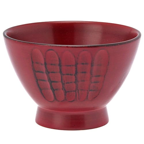 天然木製 汁椀 羽反つき彫（大） 根来 漆塗り | 汁椀,赤色・朱色・根来