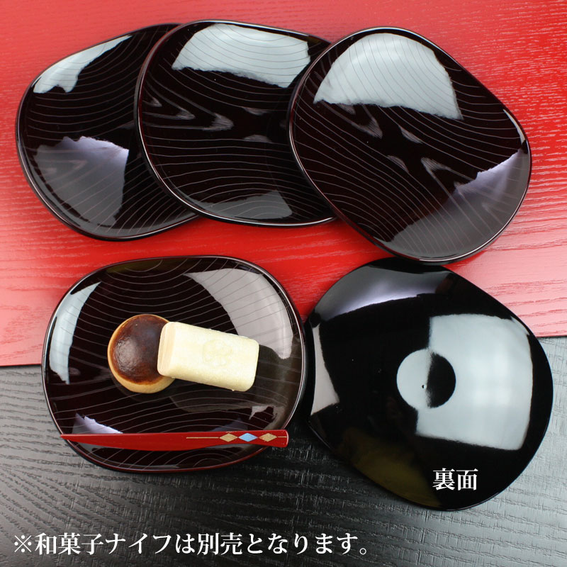 会津塗り 白木屋 ひょうたん型 銘々皿 2枚セット 会津塗り 白木屋