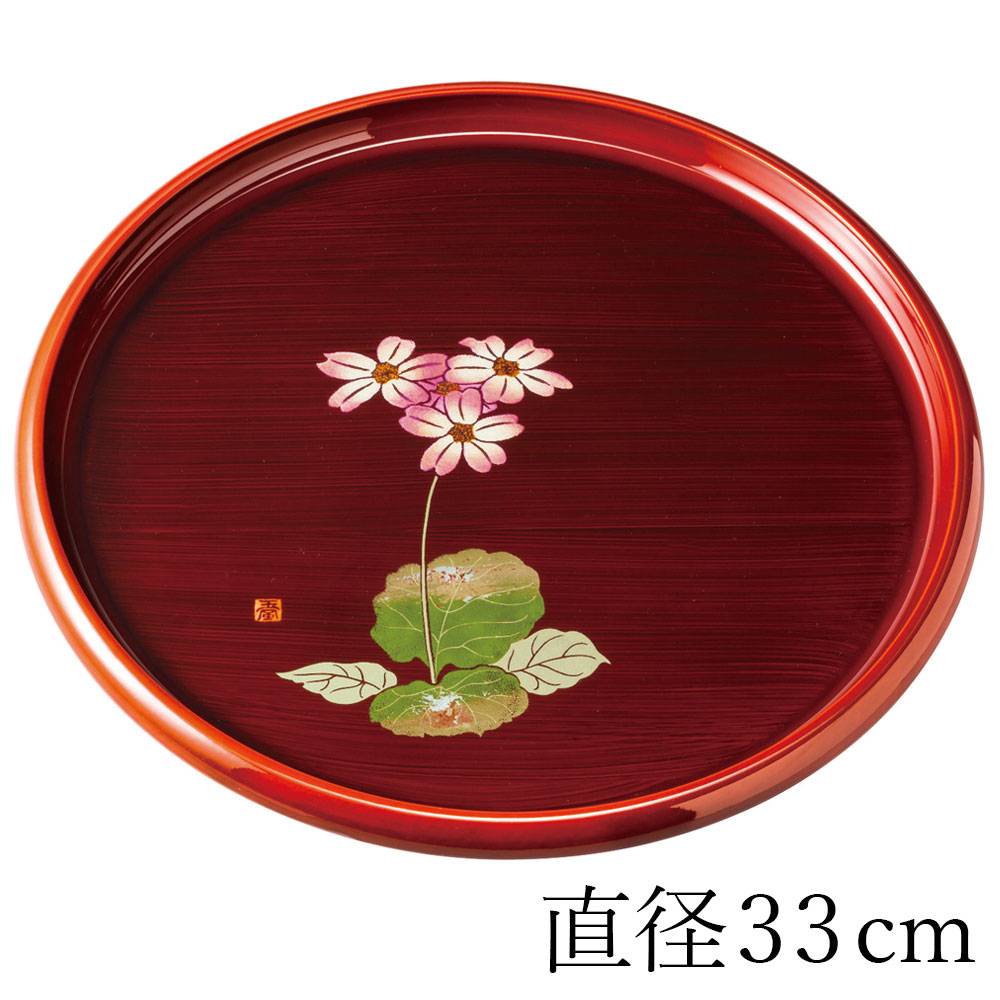 輪島塗　半月盆　中古美品　しだれ桜　料亭 天然木製漆塗 輪島塗 黒塗り半月盆 5客セット - 生活骨董と古布