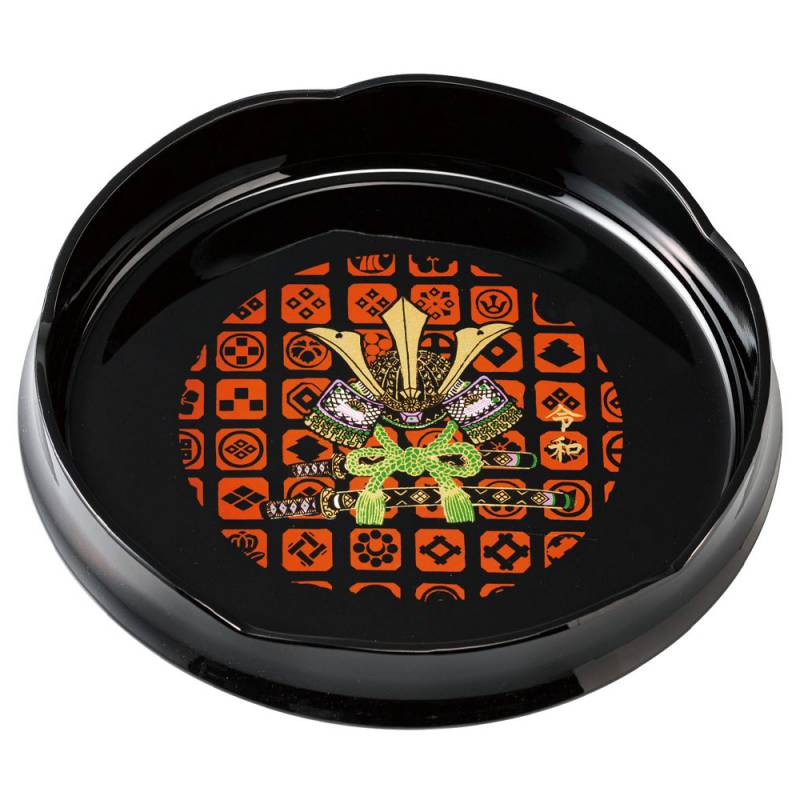 紀州塗り 8寸 24cm 梅鉢 黒 令和兜 お菓子入れ 端午の節句 和風