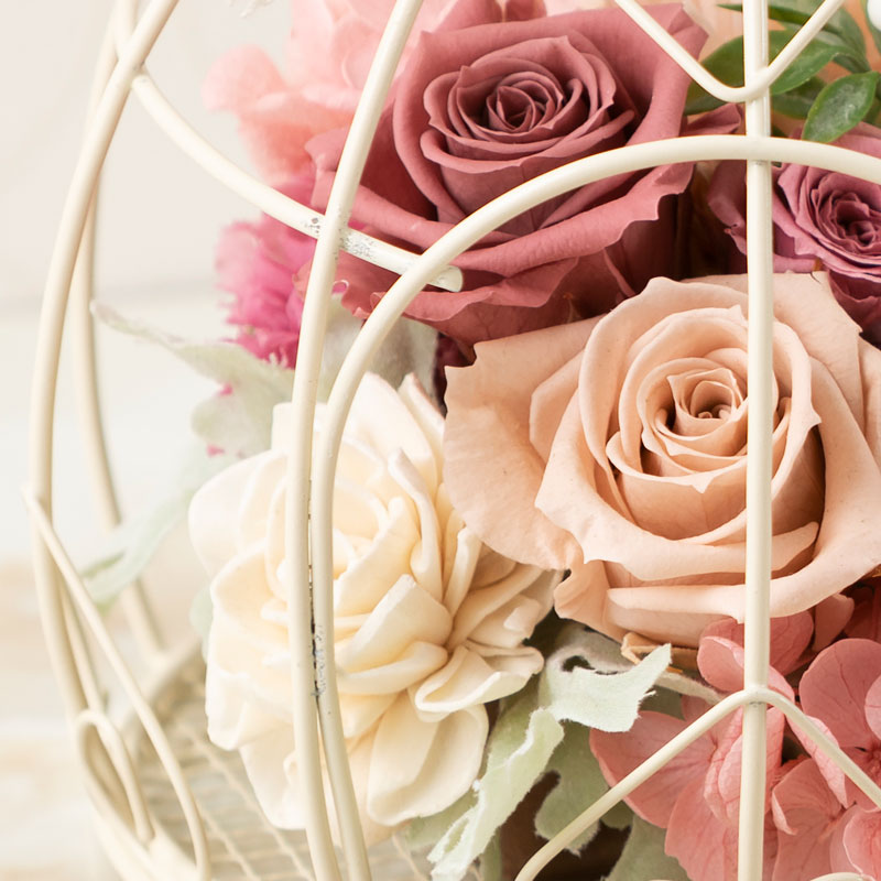 未使用品含む　プリザーブドフラワーセット　バラ　カーネーション　アジサイ プリザーブドフラワーアンティークアレンジ カーネーション