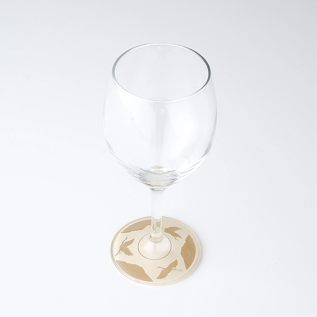 紀州塗り ぬりもん de Verre ワイングラス 蒔絵 万葉鶴 単品 ガラス デ