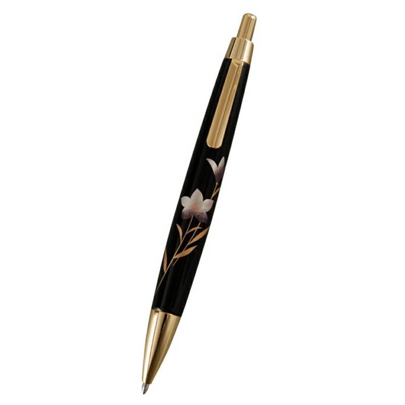 ボールペン 紀州塗り 木製 蒔絵 黒インク 桔梗 高級感 おしゃれ 桐