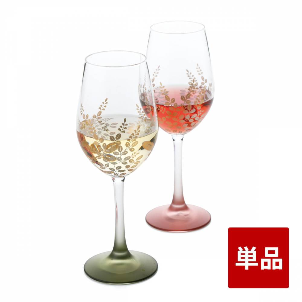 紀州塗り ぬりもん de Verre ワイングラス 蒔絵 萩 単品 グリーン