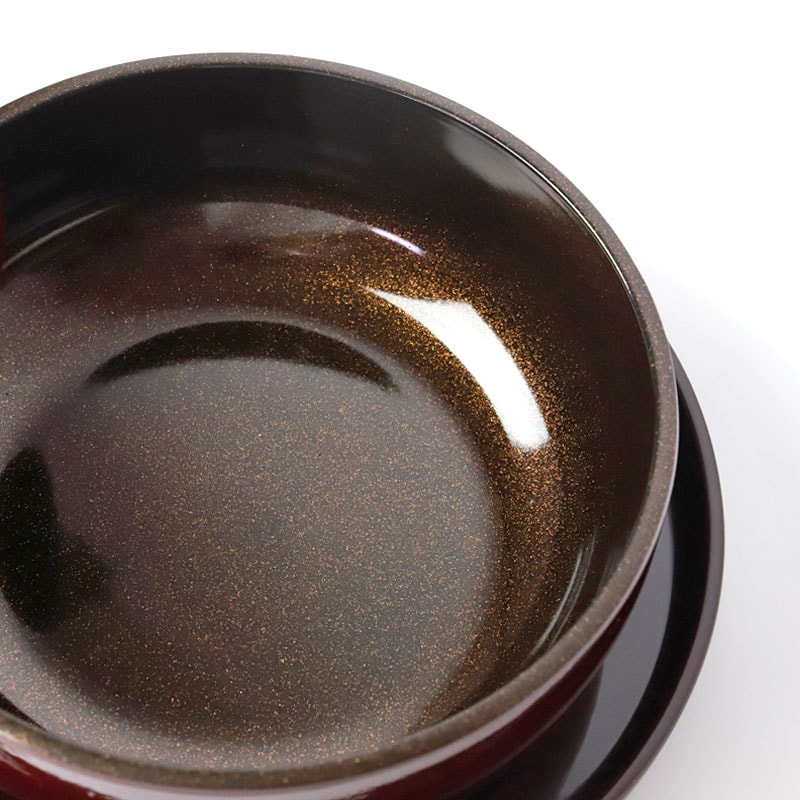 盆付菓子器 蓋付き 丸盆 セット 21cm MAKOTO japan 溜 花ゆらり