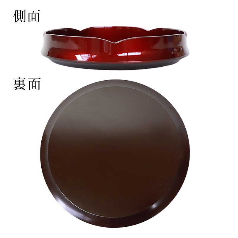 梅型 菓子鉢 玉虫塗 桜 24cm 紀州塗り お盆 来客用 おもてなし 日本製