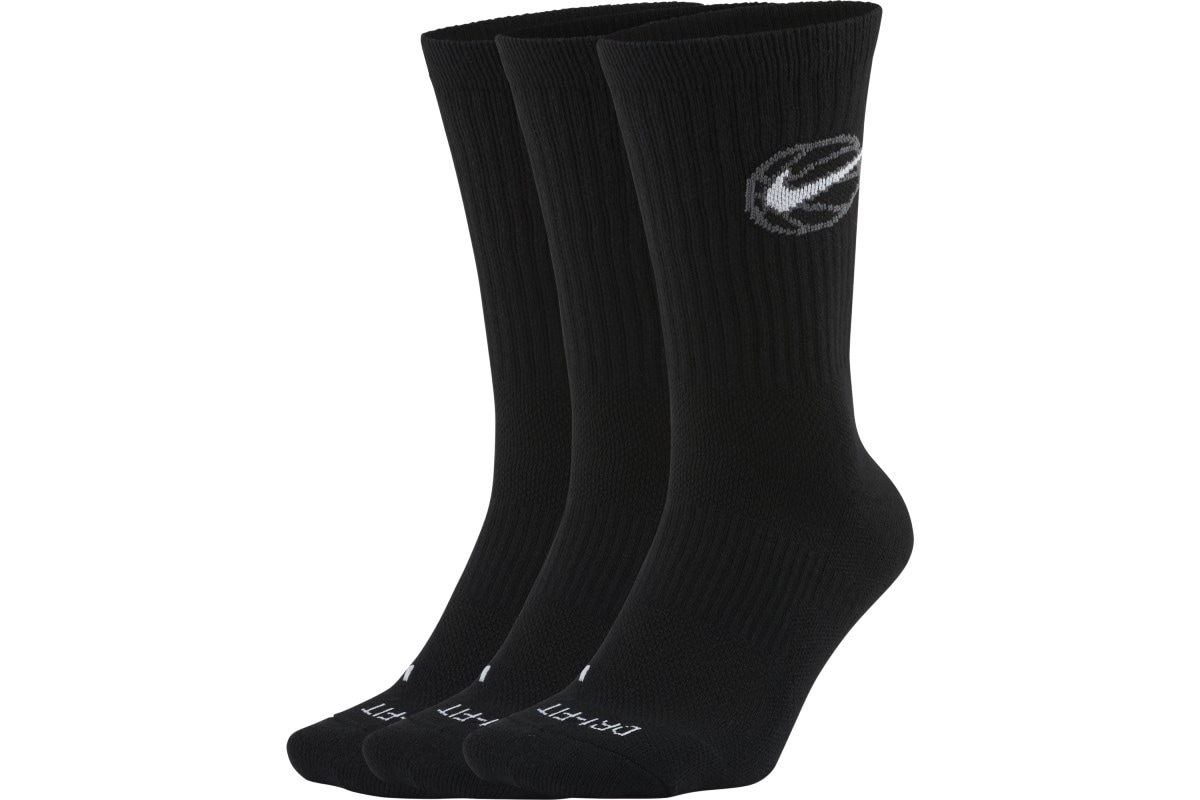 ナイキ NIKE エブリデイクルーソックス3足組（ブラック/ホワイト