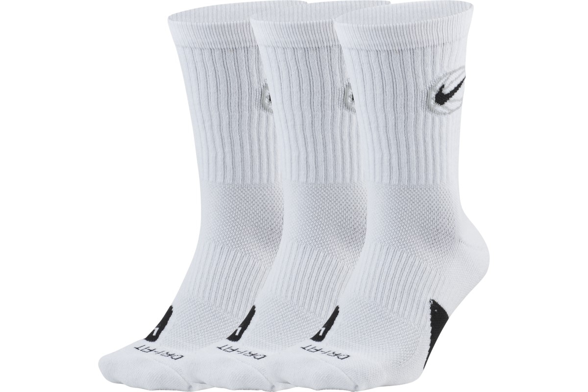 ナイキ NIKE エブリデイクルーソックス3足組（ホワイト/ブラック