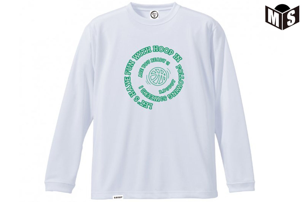 ビー.バディ B.BUDDY ROUNDロングTシャツ（ホワイト）【LT21-002】