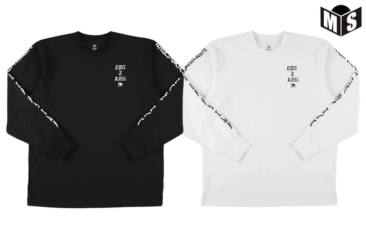 BIGシルエット オリエンタルスリーブロゴ ロングスリーブTシャツ