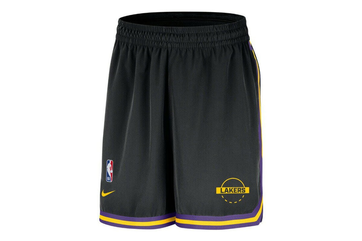 NIKE - NBA オフィシャル ナイキ レイカーズ ショートパンツ メンズ L / 古着 NIKE ユニフォーム バスケ 短パン ショーツ 半パン 2トーン コットン ロサンゼルス・レイカーズ Dri-FIT NBAショートパンツ ナイキ 【HM7380