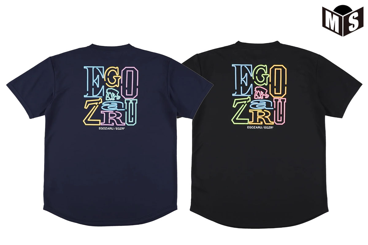 タイポグラフィーネオン バックプリント Tシャツ エゴザル